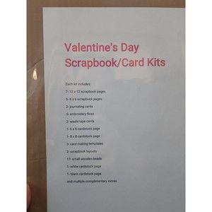 Valentines Day Scrapbook Kit Hearts Red Love Pink cardstock